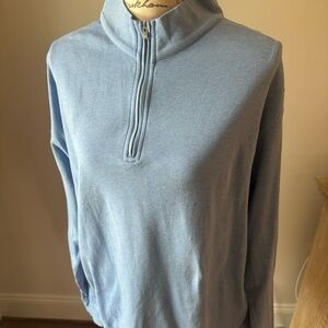 Peter Millar Sky Blue Zip-Up Sweater